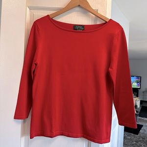 Lauren Ralph Lauren red silk blend sweater - size L